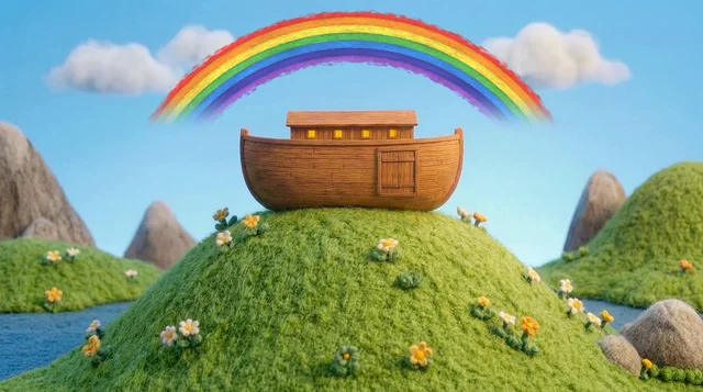 God’s rainbow over the ark