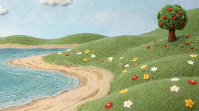 Day three: dry land, grass, flowers and a fruit tree